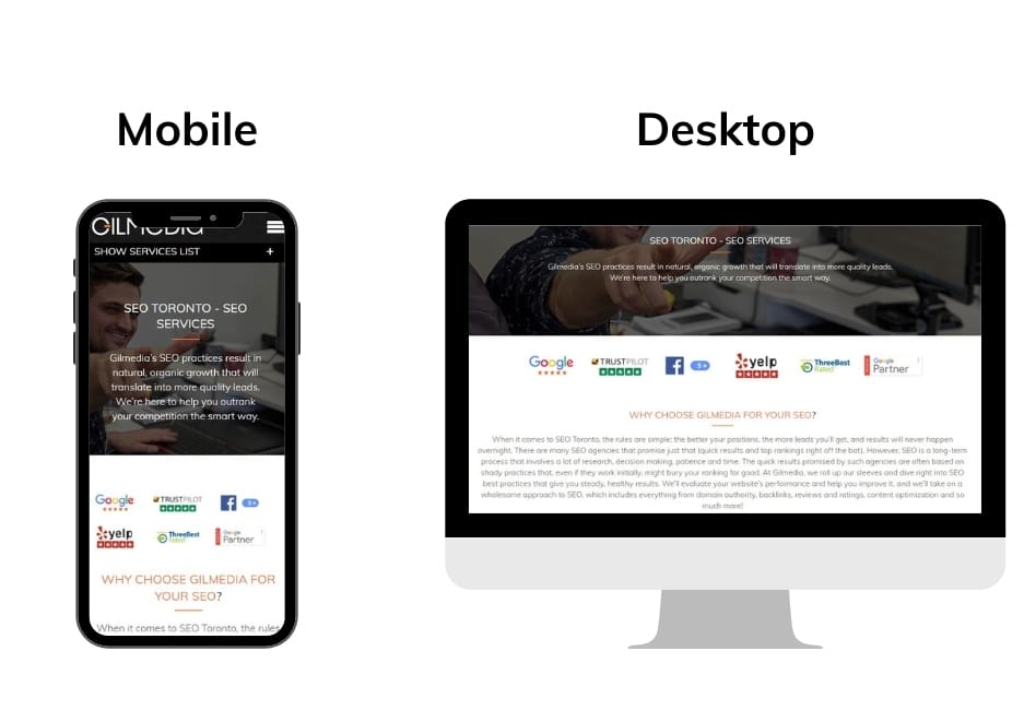 desktop and mobile