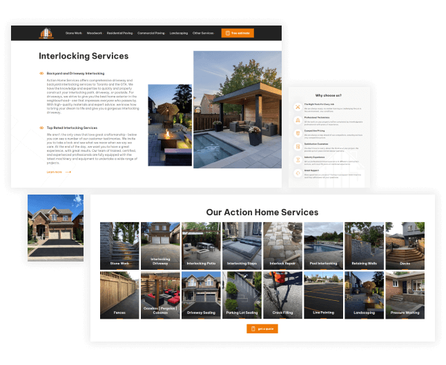 website design for action home services