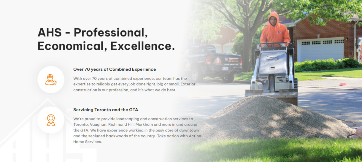 website design for action home services