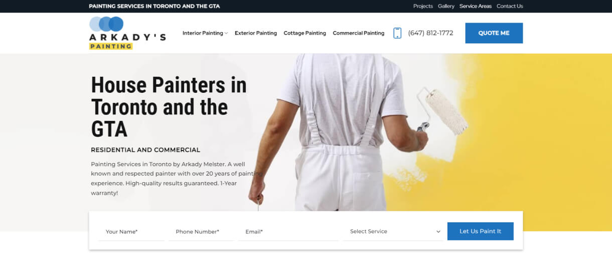 arkadys painting full web design