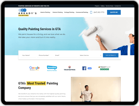 arkadys painting web design