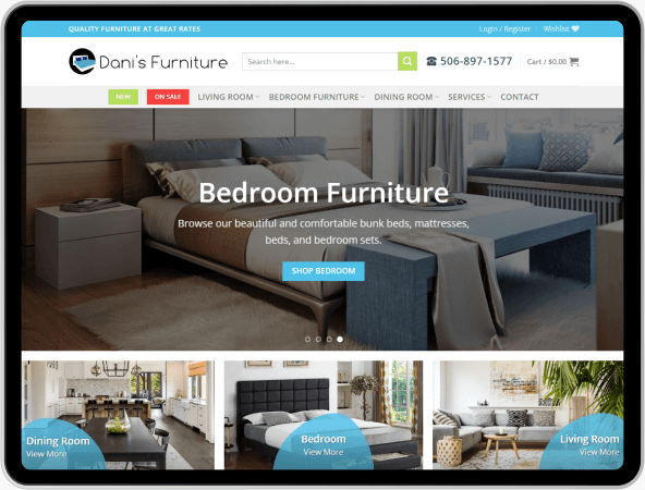 website design for furniture store