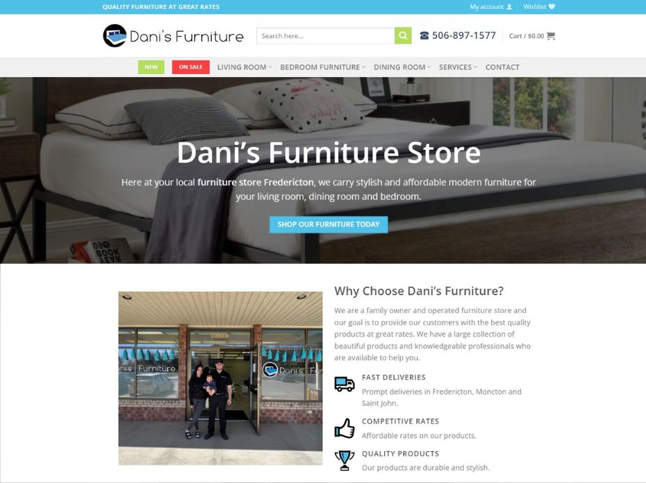 ecommerce web development for furniture store
