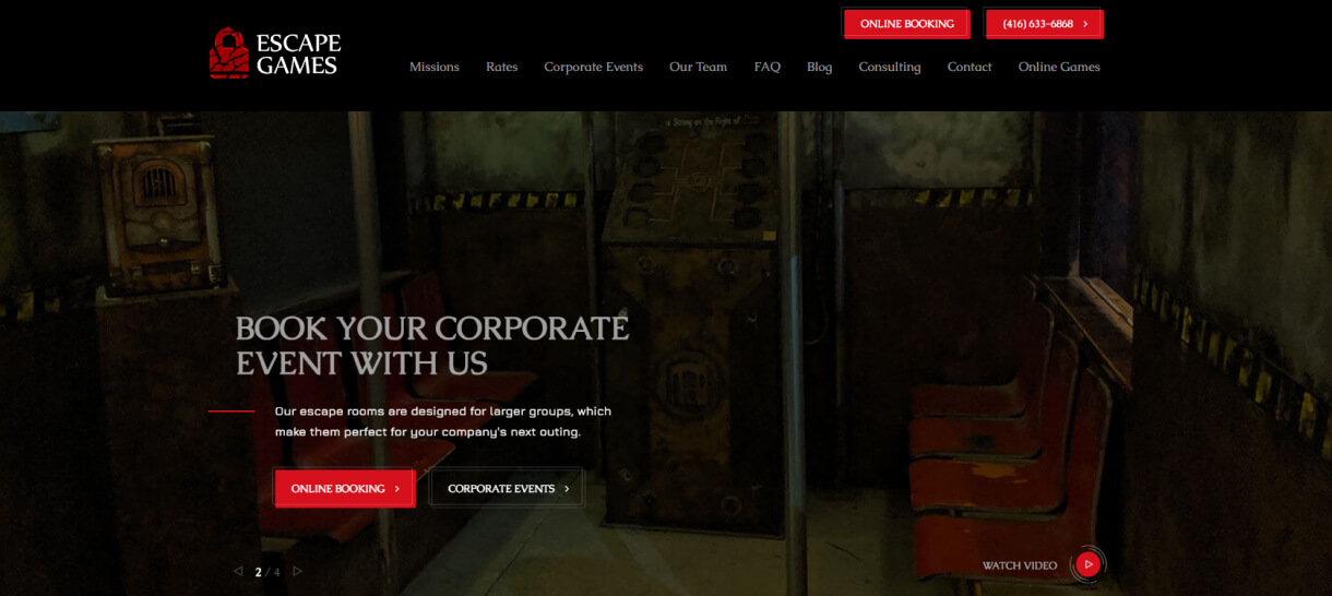 web design for escape room company