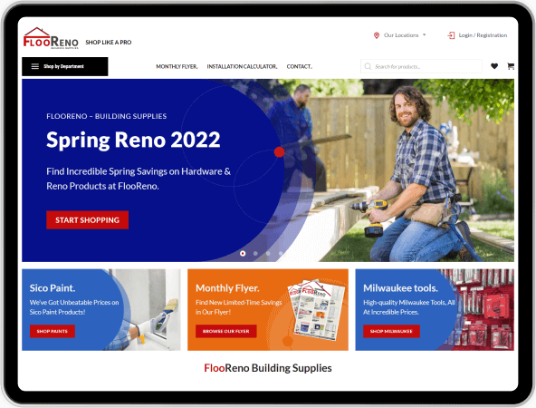website development for building supplies company