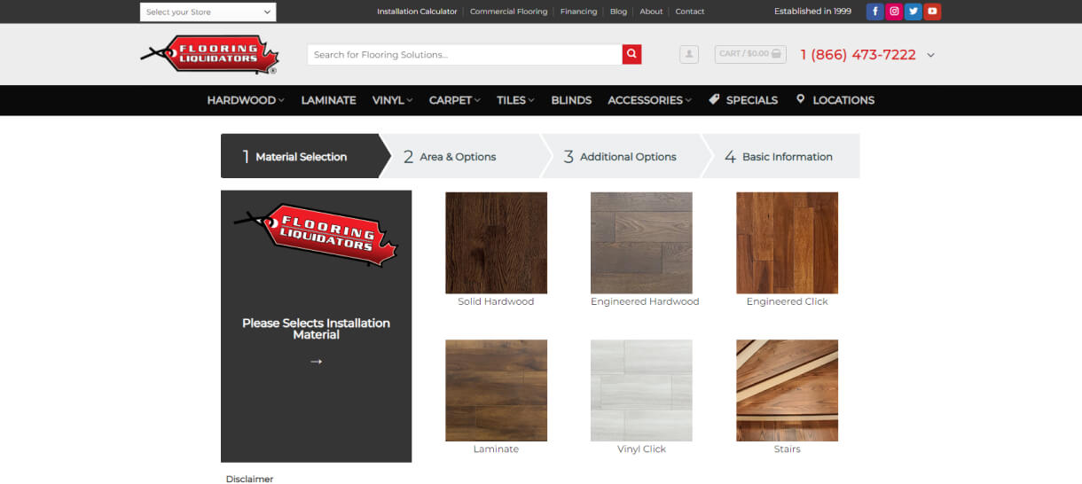 flooring liquidators website design and development