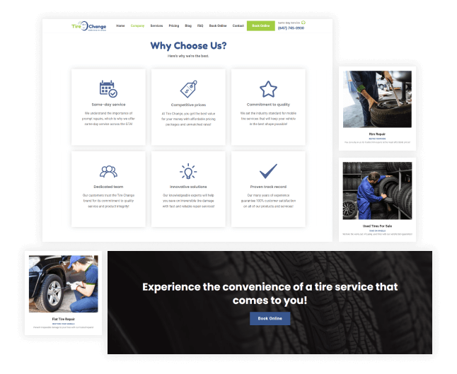 tire change web development and design