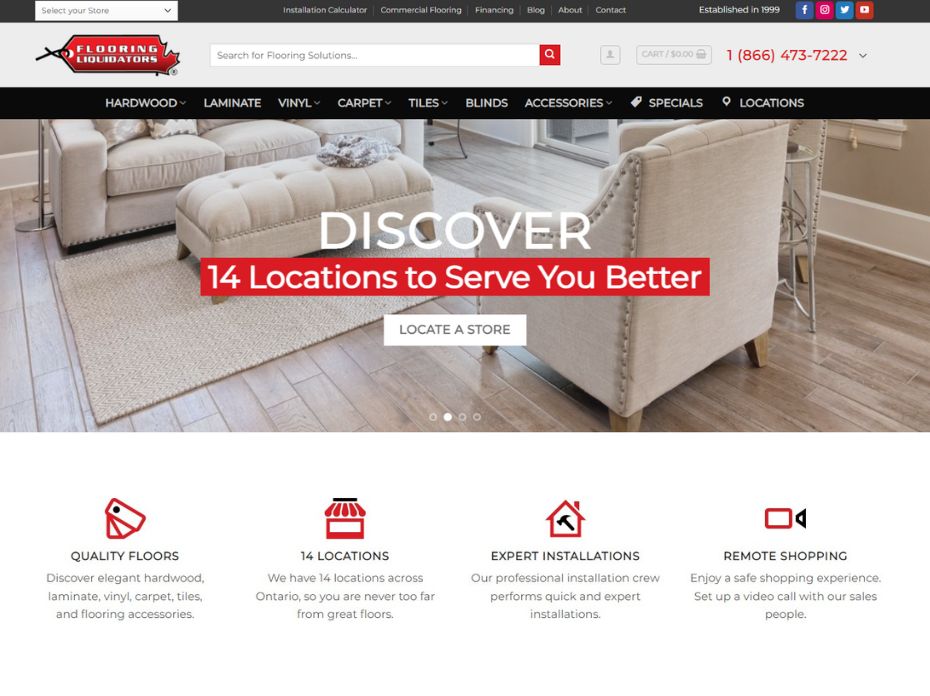 web design for flooring store