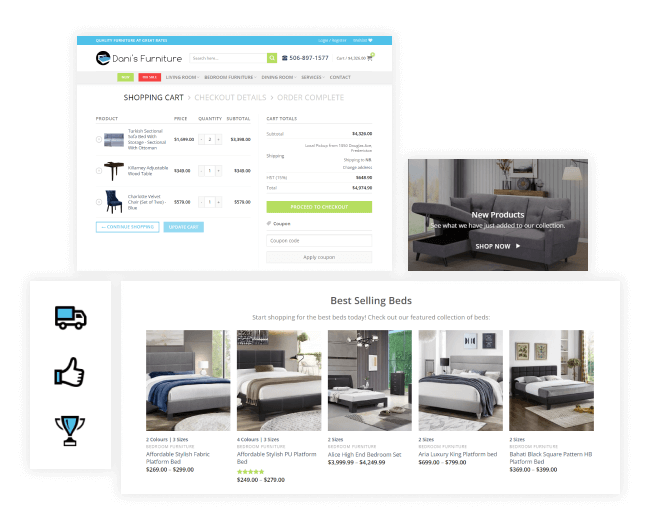 web development and design for dani's furniture