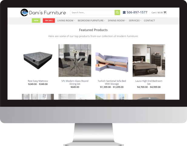 website design for furniture company