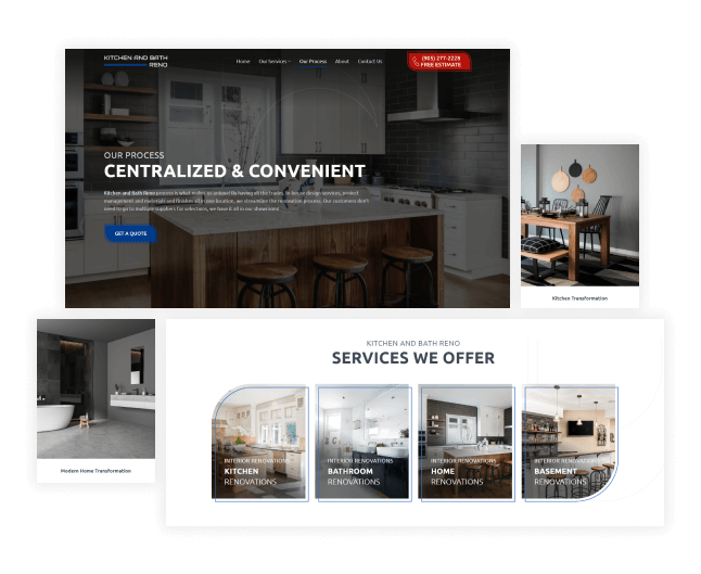 website design and development kitchen and bath reno