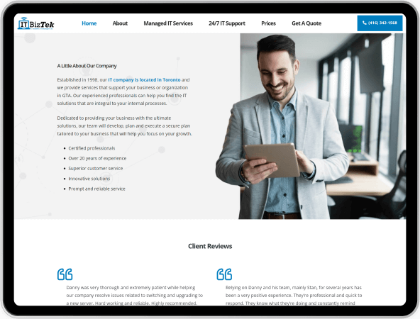 website design for ITbiztek