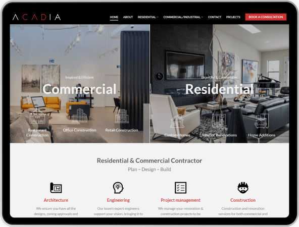 acadia dc website design
