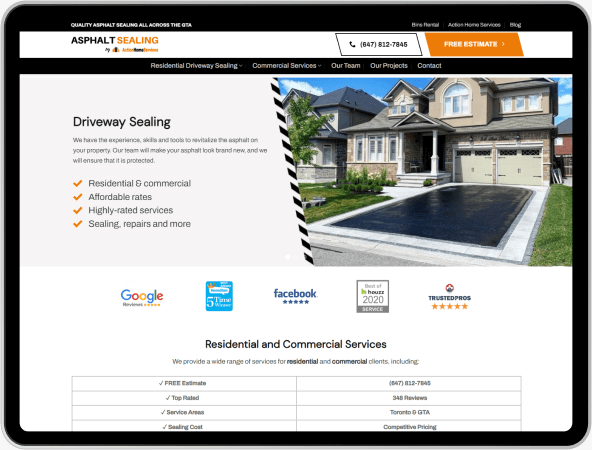 asphalt sealing web design