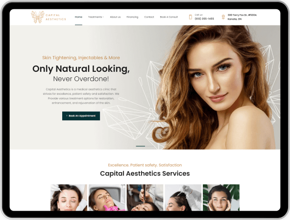 capital aesthetics website design