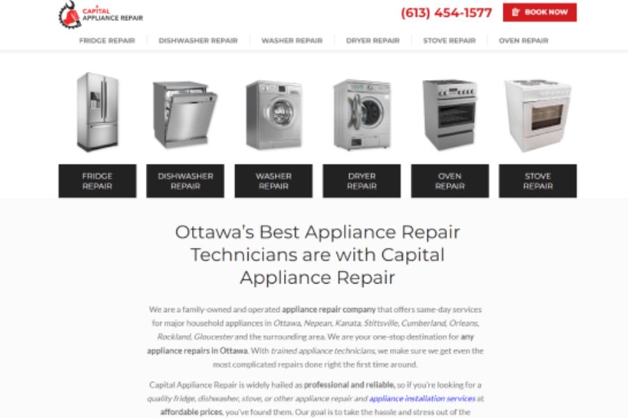 capital appliance repair website
