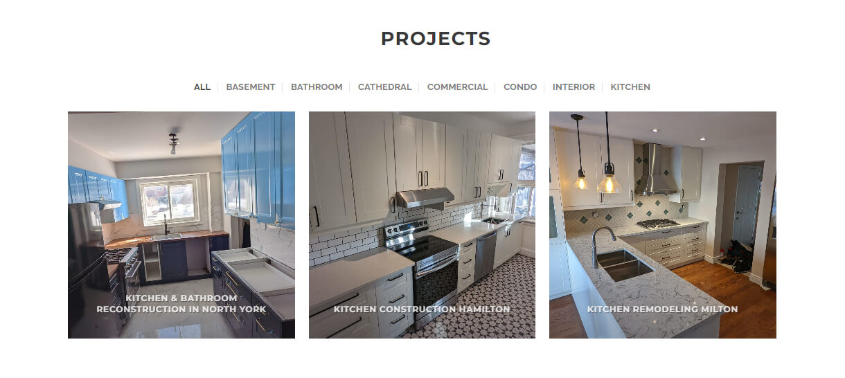 website design for top renovation company in toronto