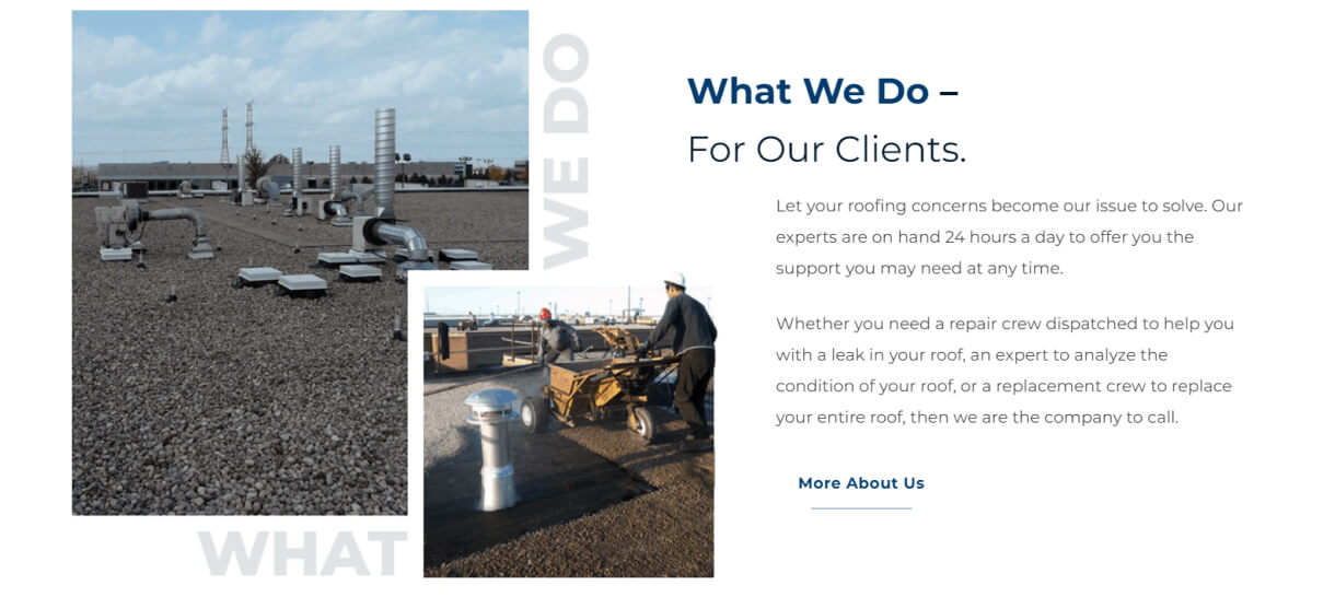 industrial roofing website branding