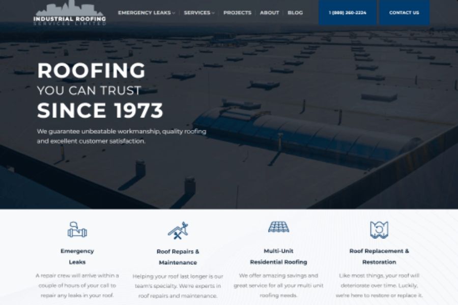 industrial roofing website
