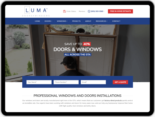 website design and development for windows and doors company