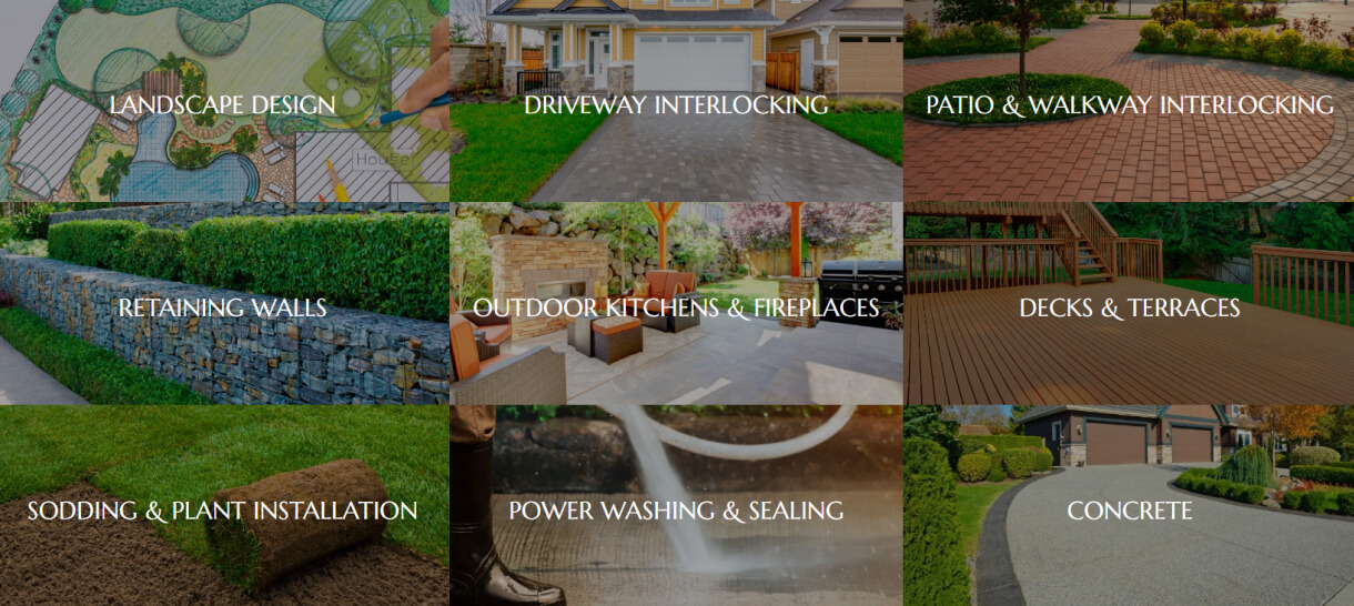 Website design for top landscaping company in toronto