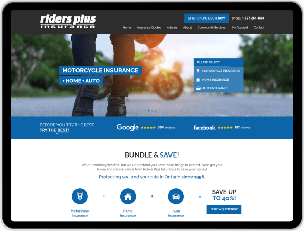 riders plus web design