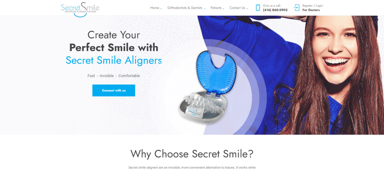 website design for teeth aligners