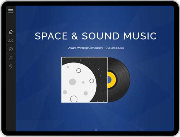 space and sound music website design