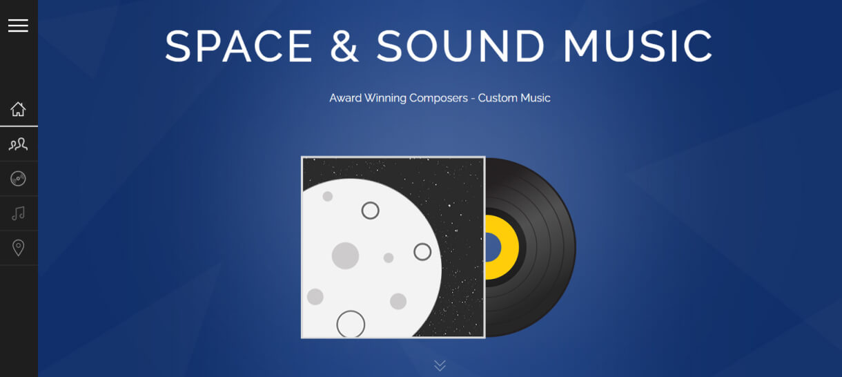 space and sound music website development