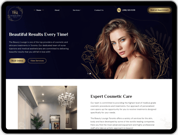 the beauty lounge toronto web design