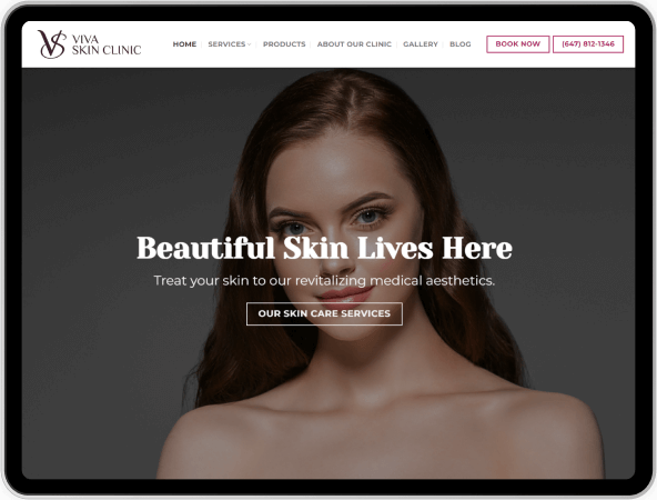 viva skin clinic web design