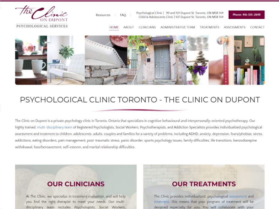 web design for psychology clinic