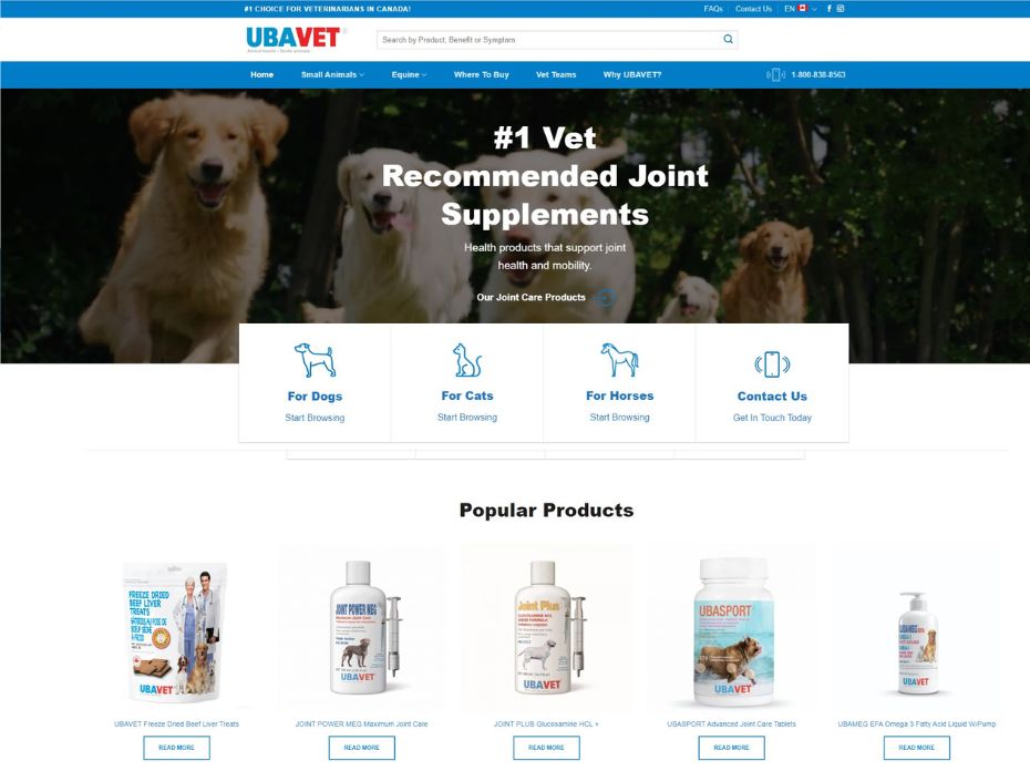 web design for veterinary supplier