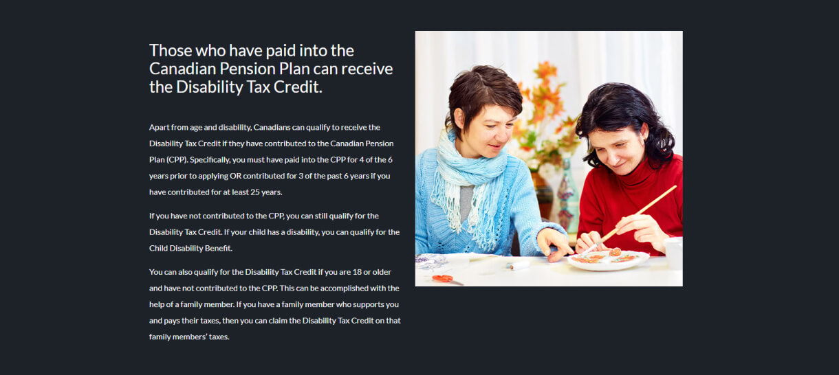 website design for tax benefits canada