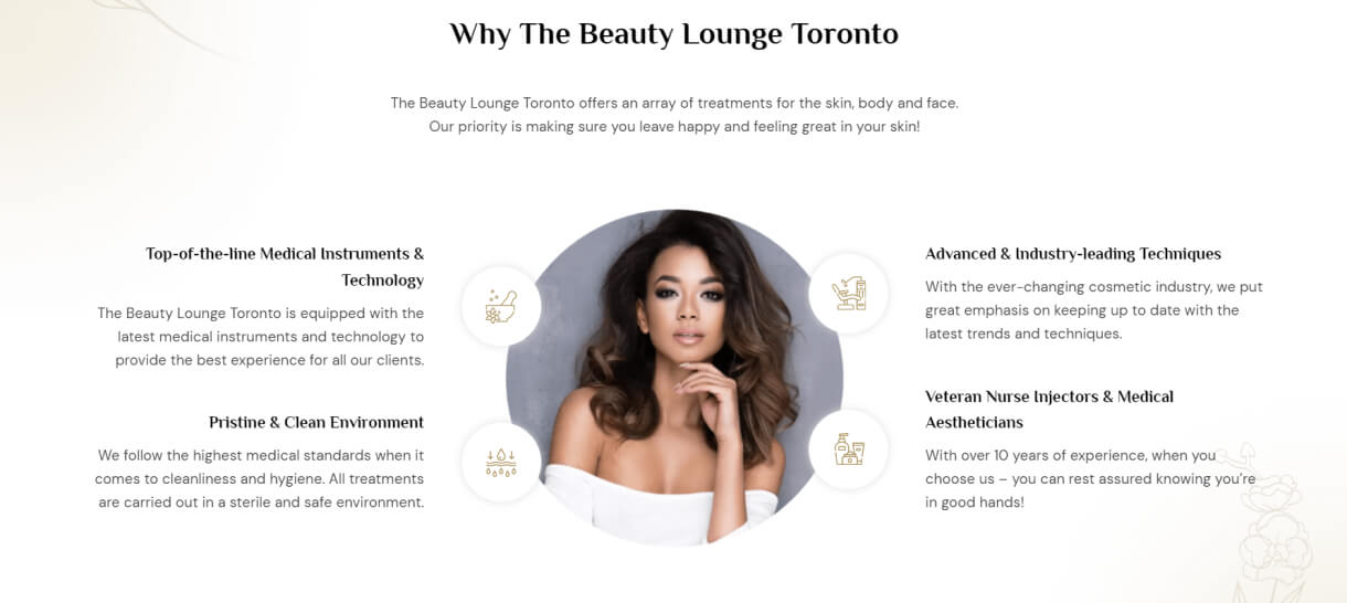 web development for the beauty lounge toronto