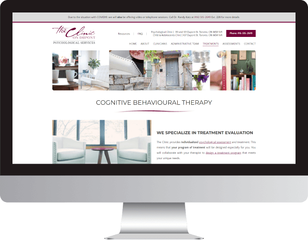 website design for the clinic on dupont