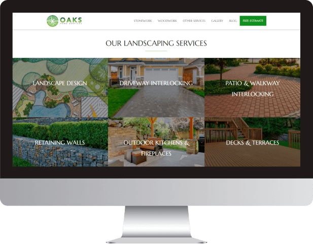 Website design for top landscaping company in toronto