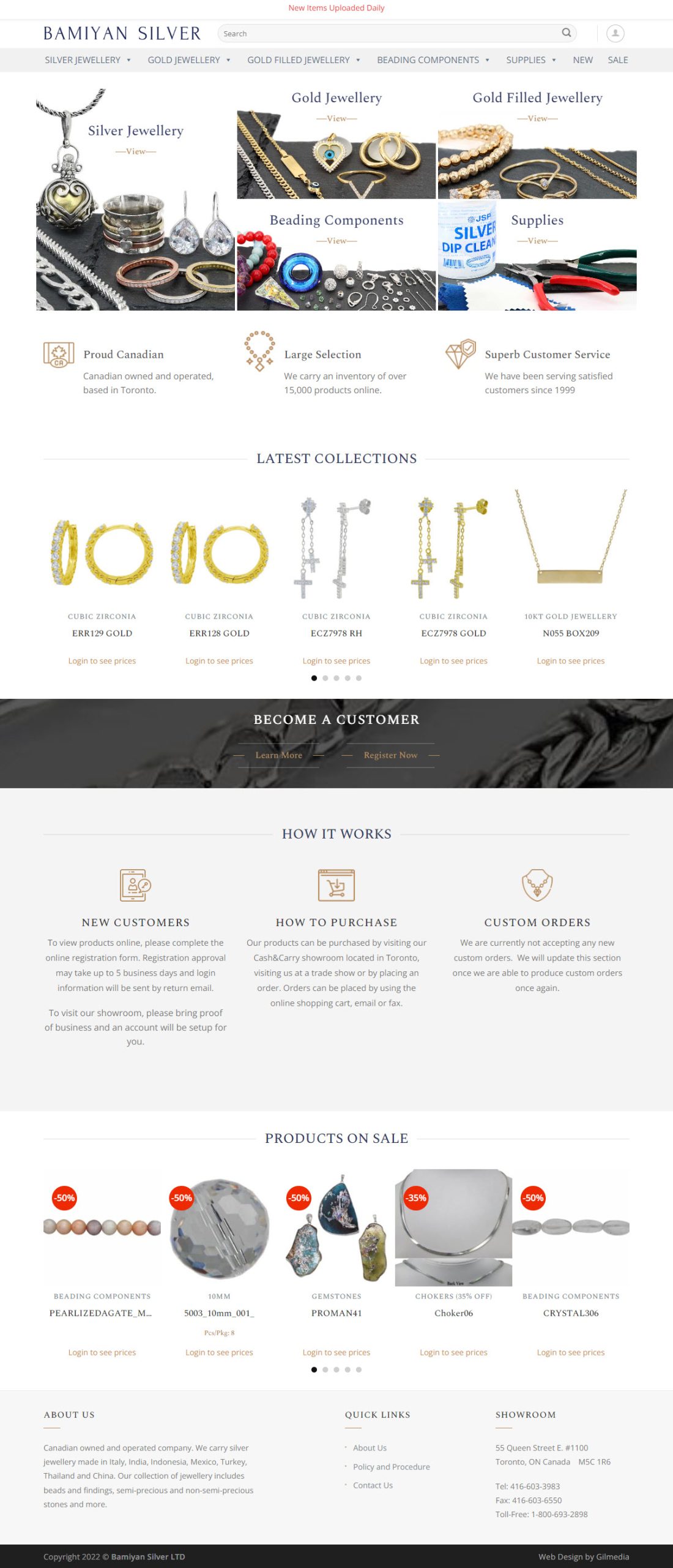 Bamiyan Silver Website Example - Full Website Page Design