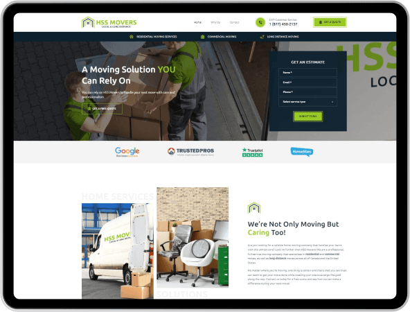 HSS Movers Website Design