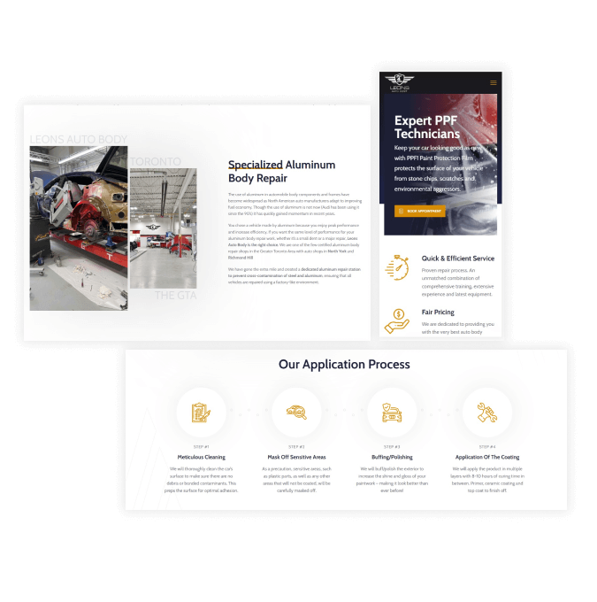 auto body repair shop web design