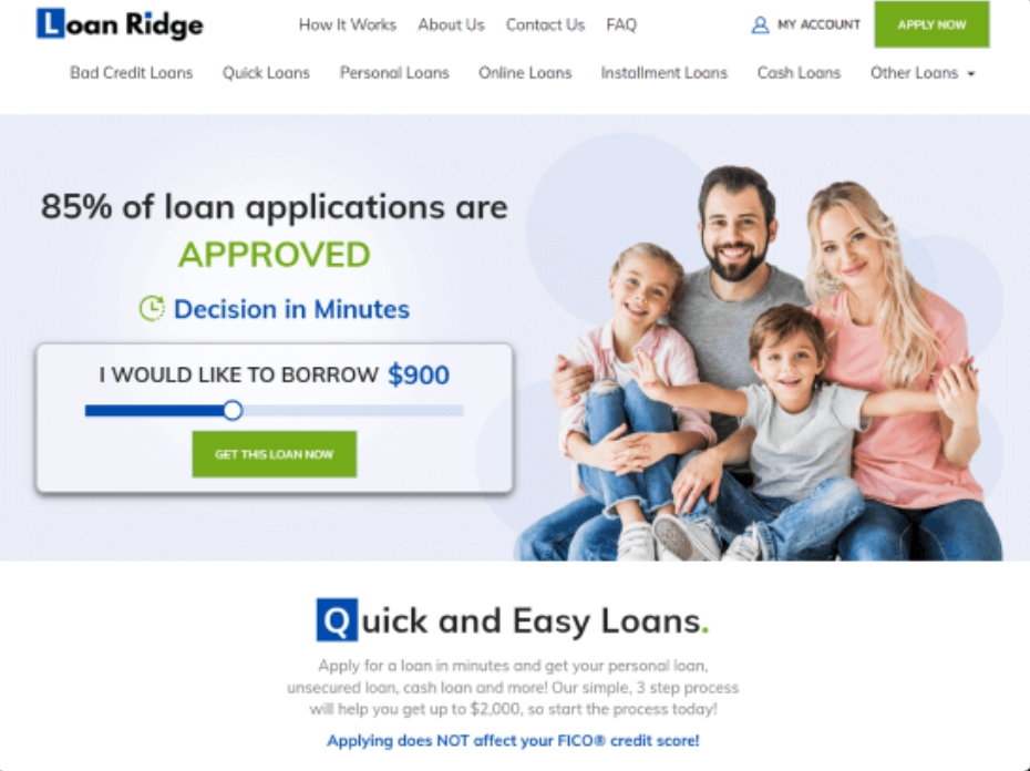 loanridge website development