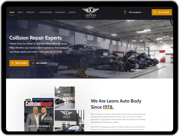 website design for auto body shop