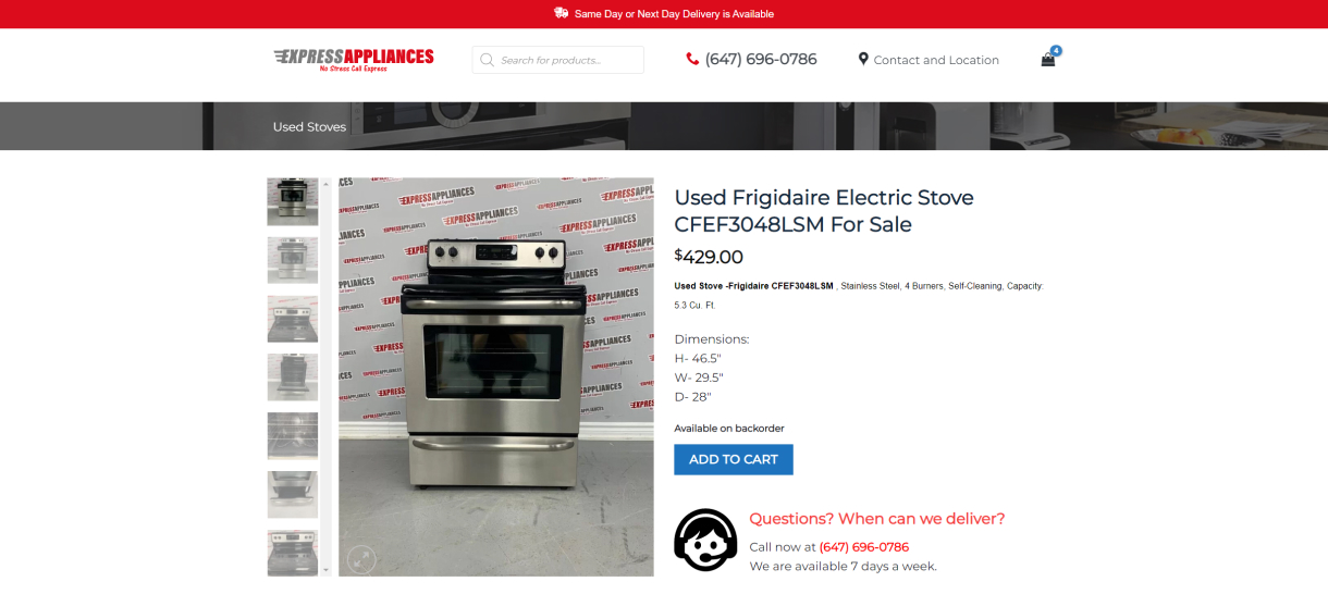 appliances website development