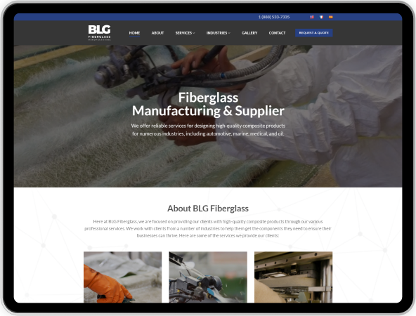 fiber glass company web design