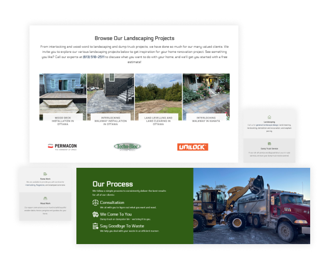 landscaping website development and design