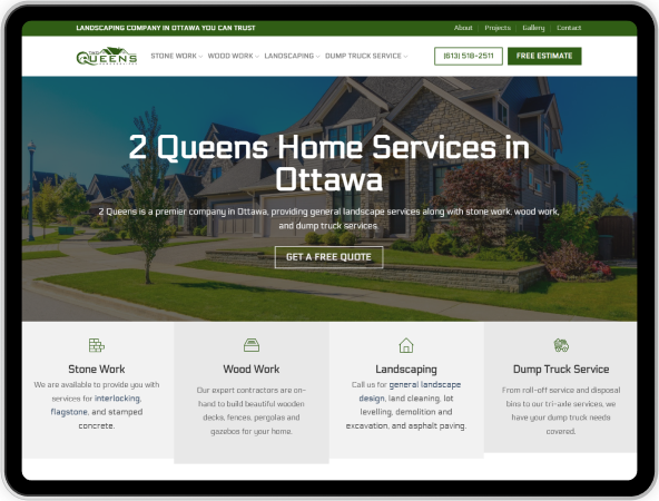 website design for landscaping company
