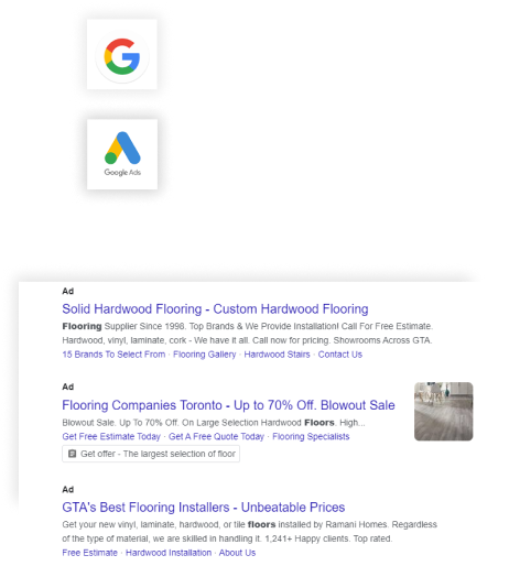 google paid ads for flooring companies toronto