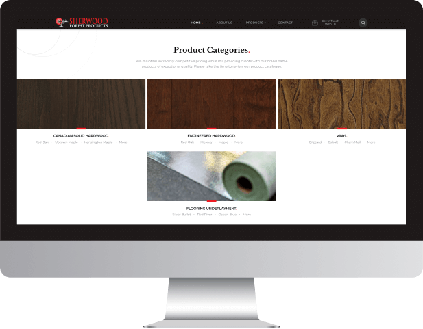 webiste development for sherwood forest products