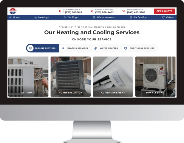 desktop design for hvac company