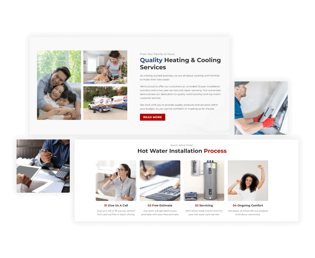 website design by gilmedia for hvac company